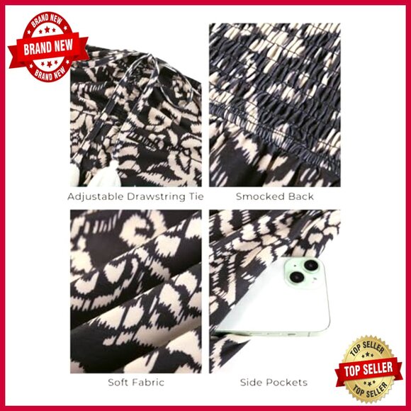 Strapless Floral Maxi Dress Boho Smocked Back Tiered A-Line with Pockets - Picture 4 of 7